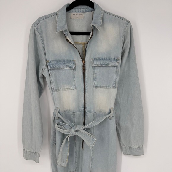 ONE TEASPOON ANGEL CLAUDIA OVERALL DENIM JUMPSUIT XS NWT - Picture 2 of 14